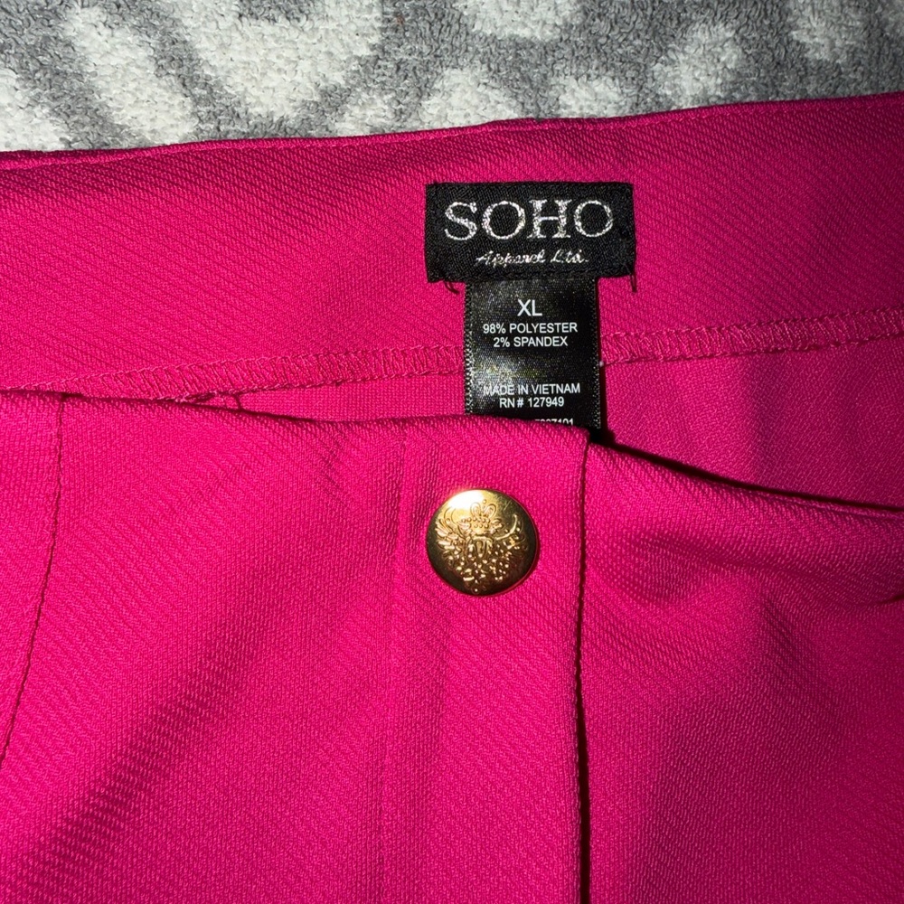 Soho Fuchsia Skirt with Decorative Gold Button